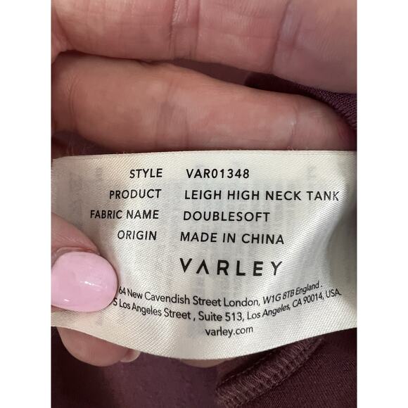 VARLEY Women's Leigh Wild Rhubarb High Neck Doublesoft Cinch Waist Tank Top M - Picture 11 of 14
